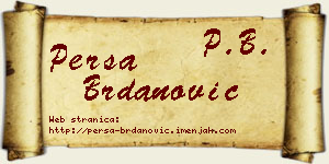 Persa Brdanović vizit kartica